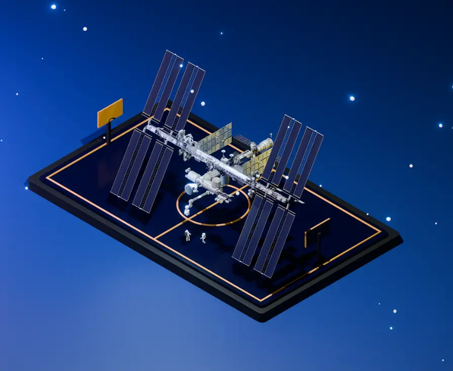 ISS in school gymnasium